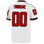 Customizable Football Jersey - Personalized White Red-Black Mesh Authentic Throwback with Name and Number Personalized White