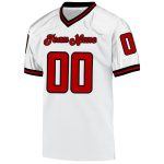 Customizable Football Jersey - Personalized White Red-Black Mesh Authentic Throwback with Name and Number Personalized White