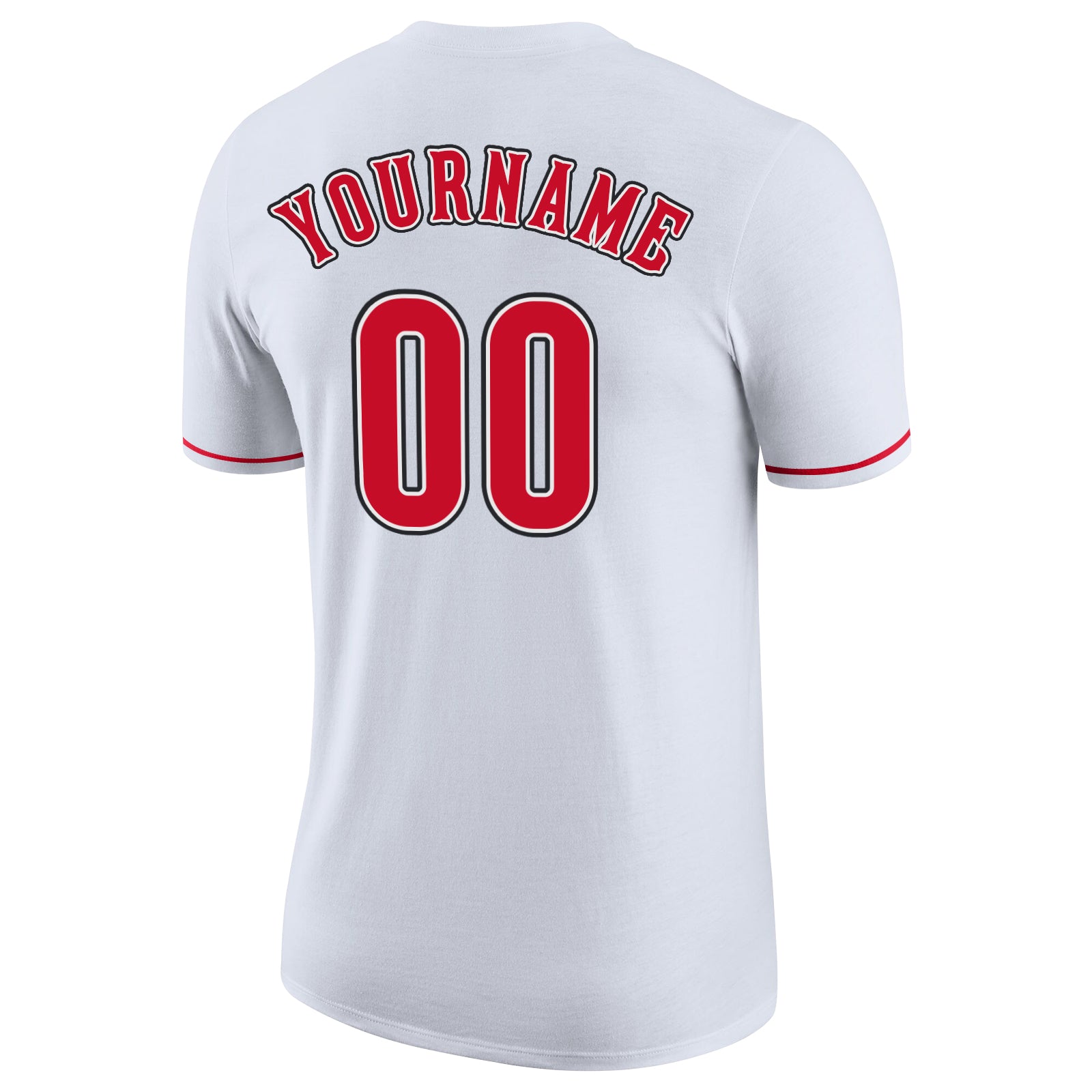 Personalized White Red-Black Performance T-Shirt Team Custom Name and Number Custom Team Performance T-Shirt with Personalized Name & Number - White Red-Black Personalized White Red-Black Performance - Image 6