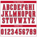 Custom Team Performance T-Shirt with Personalized Name & Number - White Red-Black Personalized White Red-Black Performance