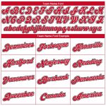 Custom Team Performance T-Shirt with Personalized Name & Number - White Red-Black Personalized White Red-Black Performance