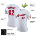 Custom Team Performance T-Shirt with Personalized Name & Number - White Red-Black Personalized White Red-Black Performance