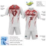 Custom Name and Number Volleyball Jersey - Personalized White Red-Black Splash Sublimation Team Uniform Personalized White