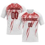 Custom Name and Number Volleyball Jersey - Personalized White Red-Black Splash Sublimation Team Uniform Personalized White