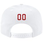 Custom Team Name Number Personalized Snapback Hat Adjustable Red-Black Stitched White Personalized White Red-Black Stitched