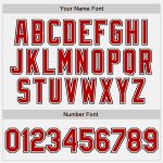 Custom Name and Number Unisex Softball Jersey - Personalized Two-Button in White, Red, and Black Personalized White Red-Black