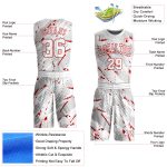 Custom Name Number Basketball Jersey Suit - Personalized Round Neck Sublimation Design with Red White Bright Lines Personalized