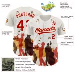 Custom Name and Number International Jazz Day Baseball Jersey - Personalized 3D White Red-Cream Pattern Design Personalized