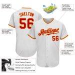 Custom Name and Number Baseball Jersey in White Red-Gold - Authentic Team Jersey Personalized White Red-Gold Authentic Baseball