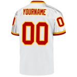 Custom Authentic Throwback Football Jersey - Personalized White Red-Gold Mesh with Custom Name and Number Personalized White