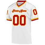 Custom Authentic Throwback Football Jersey - Personalized White Red-Gold Mesh with Custom Name and Number Personalized White