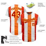 Custom Name Number 3D Pattern Baseball Jersey - Personalized White Red Gold-Orange Design Authentic Team Apparel Personalized