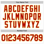 Custom Team Performance T-Shirt with Personalized Name & Number in White, Red, and Gold Personalized White Red-Gold Performance