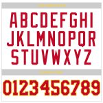 Custom Basketball Jersey - Personalized Red-Gold White Rib-Knit Team Name & Number, Round Neck Personalized White Red-Gold