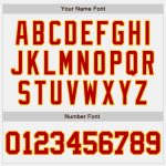 Custom Name Number Softball Jersey Unisex Red-Gold Two-Button Personalized Design - Team Wear Personalized White Red-Gold