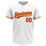 Custom Name Number Softball Jersey Unisex Red-Gold Two-Button Personalized Design - Team Wear Personalized White Red-Gold