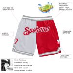 Custom Name Number Basketball Shorts Authentic Throwback Split Design White Red Gray Fashion Team Personalized White Red-Gray