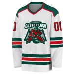 Custom Red-Green White Hockey Jersey for Men and Women - Personalized Sports Jersey Personalized White Red-Green Hockey Jersey