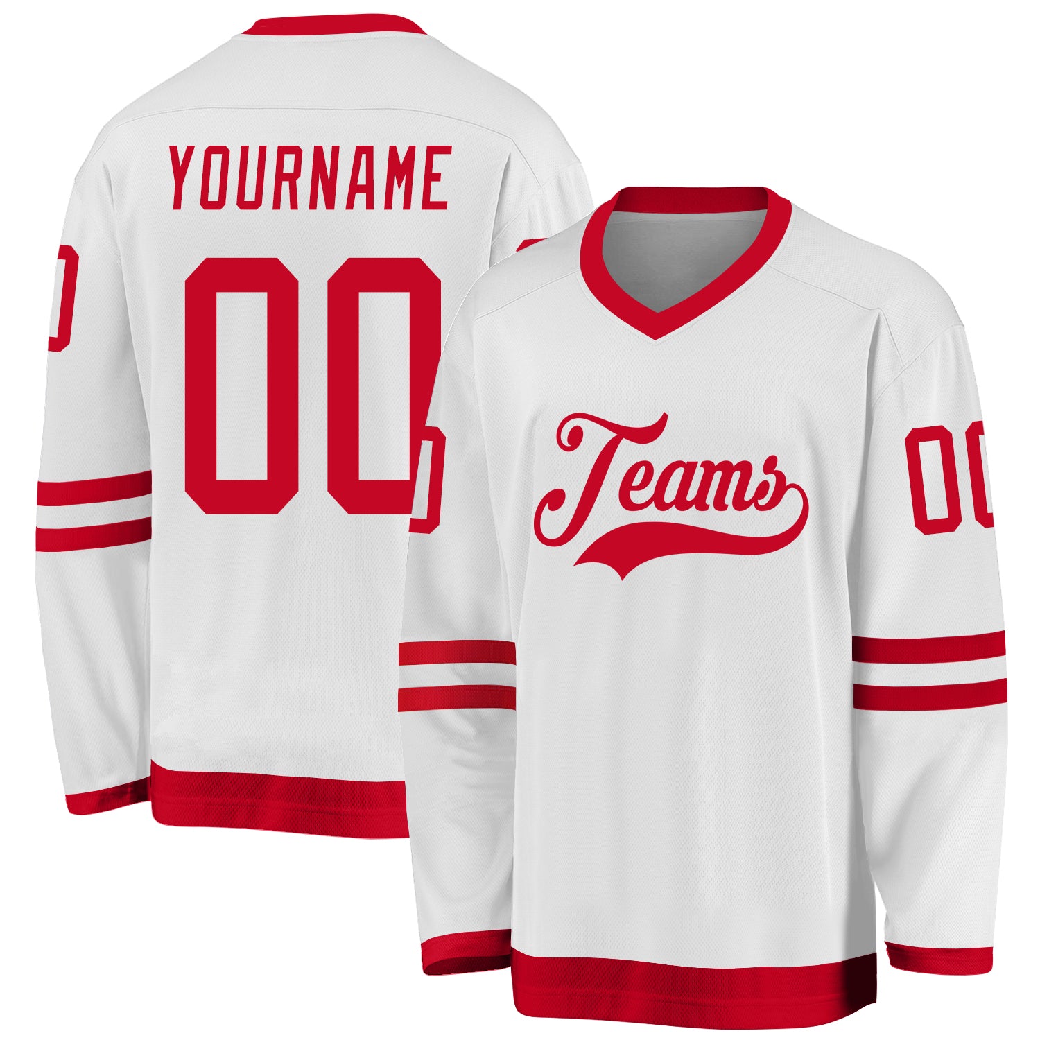 Custom Name Number Personalized Red White Hockey Jersey for Your Team Personalized White Red Hockey Jersey Team Custom Name