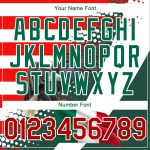 Custom 3D Mexico Authentic Baseball Jersey with Personalized Name & Number - White Red Kelly Green Personalized White Red-Kelly