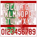 Custom Name Number 3D Mexico Performance T-Shirt, White Red Kelly Green Watercolor Splashes Grunge Design Personalized White