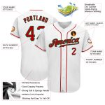 Custom Name Number Authentic Baseball Jersey in White Red Kelly Green - Personalized Team Jersey Personalized White Red-Kelly