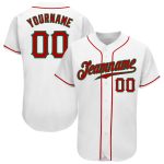 Custom Name Number Authentic Baseball Jersey in White Red Kelly Green - Personalized Team Jersey Personalized White Red-Kelly