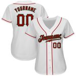 Custom Name Number Authentic Baseball Jersey in White Red Kelly Green - Personalized Team Jersey Personalized White Red-Kelly