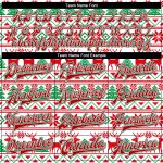 Custom Name & Number 3D Christmas Varsity Letterman Jacket in White Red-Kelly Green - Personalized Full-Snap Bomber Jacket