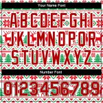 Custom Name & Number 3D Christmas Varsity Letterman Jacket in White Red-Kelly Green - Personalized Full-Snap Bomber Jacket