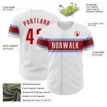 Personalized Authentic Baseball Jersey in White Red-Light Blue - Custom Team Apparel Personalized White Red-Light Blue Authentic