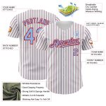 Custom Name and Number Authentic Baseball Jersey - Personalized Light Blue-Red Pinstripe Design, Team Colors Personalized