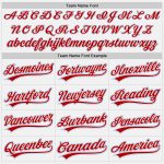 Custom Team Softball Jersey with Personalized Name and Number - White Red-Light Blue Unisex Two-Button Design Personalized