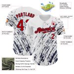 Customizable 3D Pattern Baseball Jersey with Name and Number - Personalized Red-Navy Abstract Splash Design Personalized