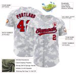 Custom Name Number Authentic Baseball Jersey with 3D Curve Lines Pattern in White Red-Navy - Personalized Team Apparel Personalized