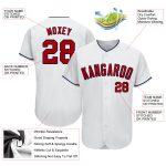 Personalized Baseball Jersey - White Red Navy Authentic Sports Apparel Personalized White Red-Navy Authentic Baseball Jersey
