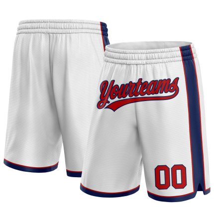 Custom Team Name Number Authentic Basketball Shorts Red Navy White Personalization Personalized White Red-Navy Authentic