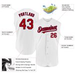 Custom Sleeveless Baseball Jersey - White Red-Navy Authentic Design Personalized White Red-Navy Authentic Sleeveless Baseball