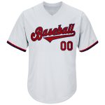 Customizable Red-Navy Authentic Throwback Baseball Jersey Shirt with Personalized Name & Number, Rib-Knit Design Personalized
