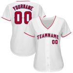 Custom Team Name and Number Baseball Jersey - Personalized White Red-Navy Jersey Personalized White Red-Navy Baseball Jersey