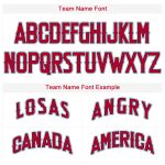 Custom Team Name and Number Baseball Jersey - Personalized White Red-Navy Jersey Personalized White Red-Navy Baseball Jersey