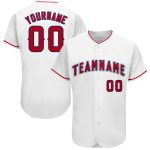 Custom Team Name and Number Baseball Jersey - Personalized White Red-Navy Jersey Personalized White Red-Navy Baseball Jersey