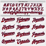 Custom Name Number Red Navy White Varsity Letterman Bomber Jacket - Personalized Full-Snap Team Jacket Personalized White