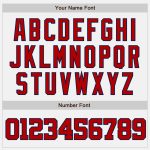Custom Name Number Red Navy White Varsity Letterman Bomber Jacket - Personalized Full-Snap Team Jacket Personalized White