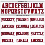 Custom Team Performance T-Shirt with Personalized Name & Number - Red-Navy Long Sleeve Tee Personalized White Red-Navy Long
