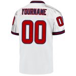 Custom Name and Number Personalized Authentic Football Jersey - White Red-Navy Mesh Team Jersey Personalized White Red-Navy