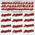 Custom Name and Number Personalized Authentic Baseball Jersey - White Red Navy Old Gold Personalized White Red Navy-Old Gold