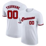 Personalized Red-Navy Performance T-Shirt for Men - Custom Fitness Tee Personalized White Red-Navy Performance T-Shirt
