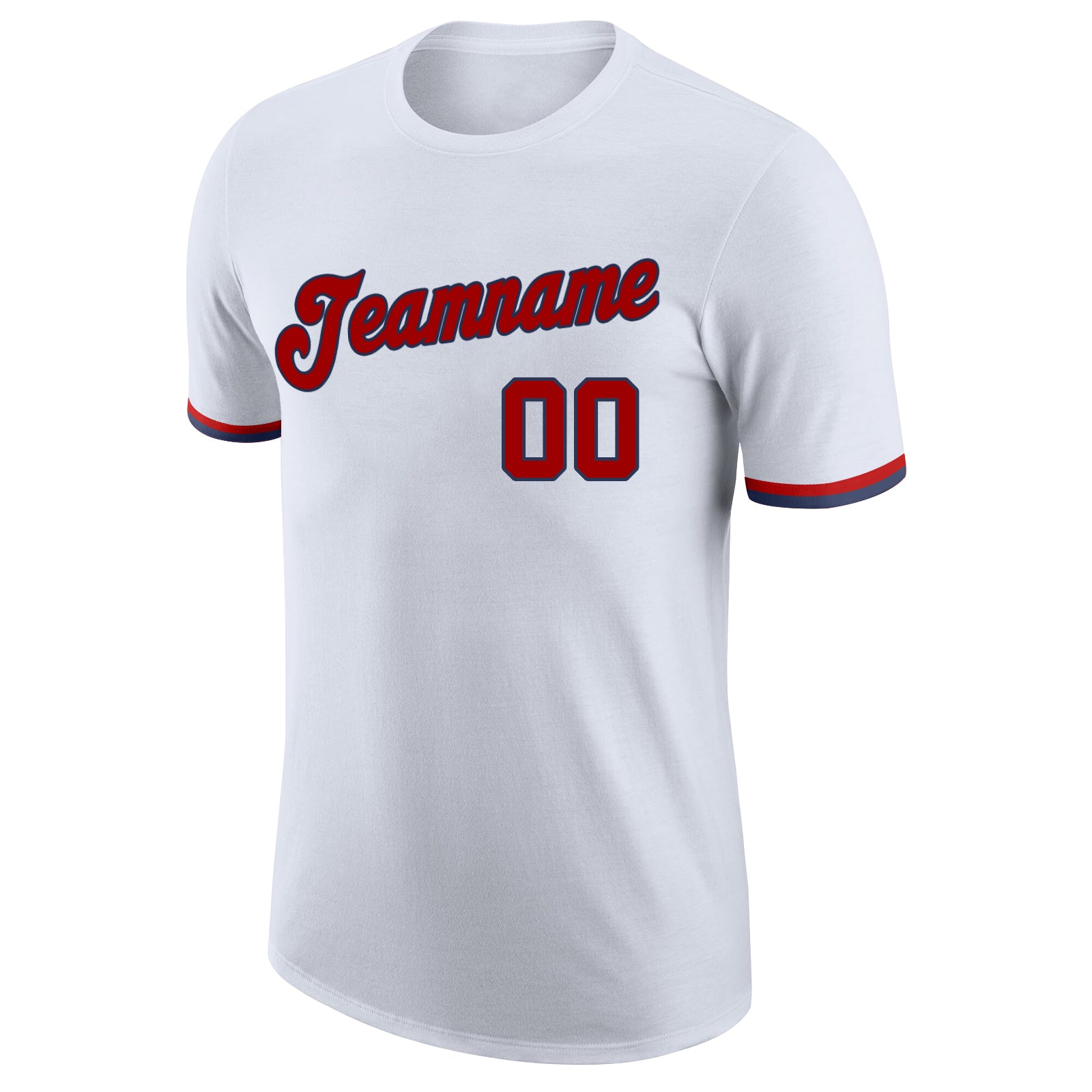 Personalized White Red-Navy Performance T-Shirt Personalized Red-Navy Performance T-Shirt for Men - Custom Fitness Tee Personalized White Red-Navy Performance T-Shirt - Image 5
