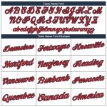 Custom Team Performance T-Shirt with Personalized Name and Number - White Red-Navy Personalized White Red-Navy Performance